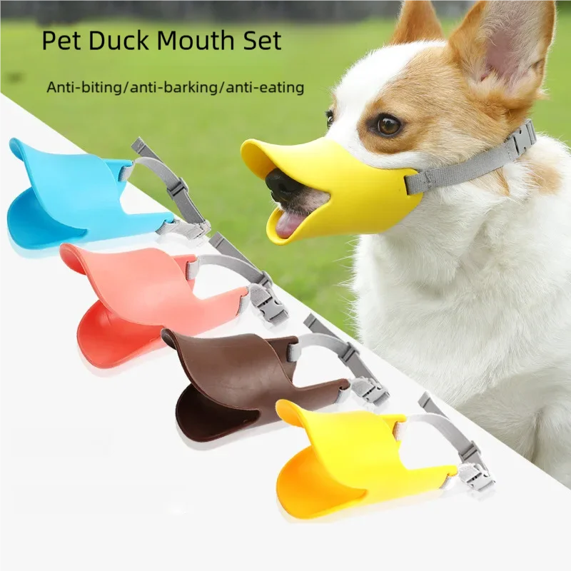 Adjustable Dog Silicone Duck Muzzle Anti Bite Stop Barking Pet Accessory Safe Small to Large Dog 1005011526306866
