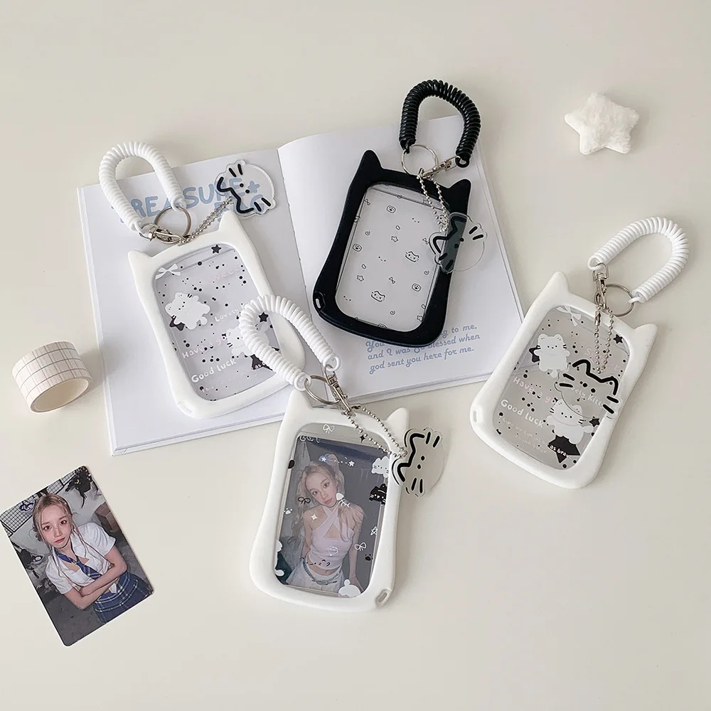 Keychain Silicone ID Card Case Document Protector Cute Cat ID Card Holder with Paw Perfect for Bus 1005011530957823