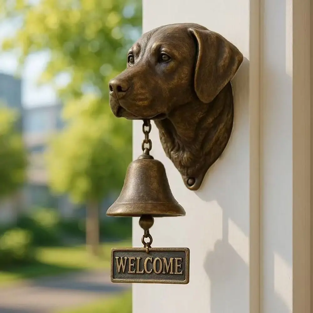 Resin+Metal Welcome Doorbell Loud Ringing Wall Mount Dog-Shaped Chime Bell Hanging Decorations 1005011531478164
