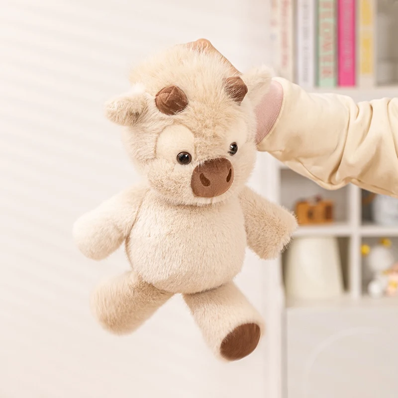 Wholesale Cuddly Plush Toys Cattle High Quality Fluffy Sitting Pose Doll Warm Cozy Children 1005011531545134