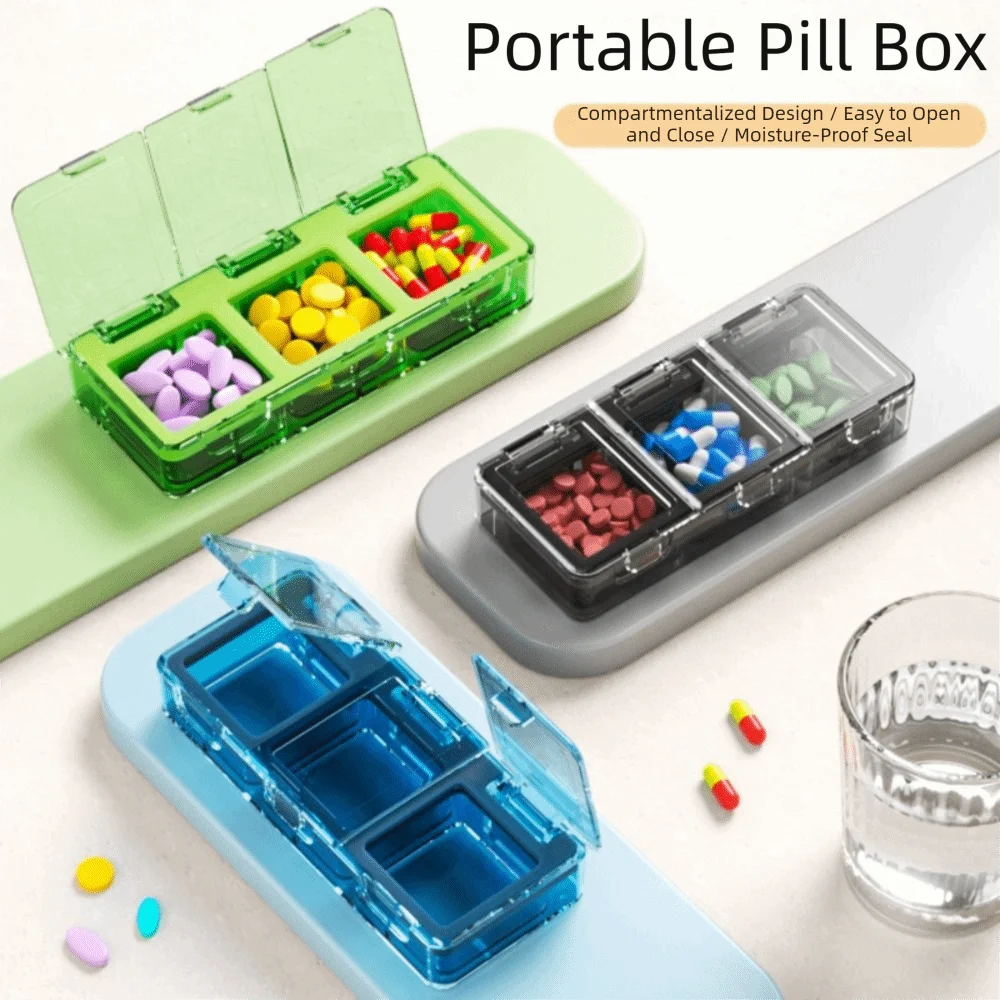 Large Capacity Portable Pill Box Waterproof Moisture-Proof Sealed Pill Dispenser Flip Cover 1005011532829785