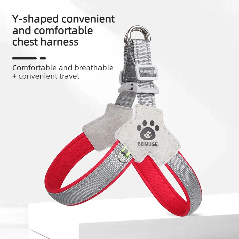 Dog Y-Shaped Harness No Pull Reflective Adjustable Breathable and Comfortable for Small Medium Dogs 1005011532901213