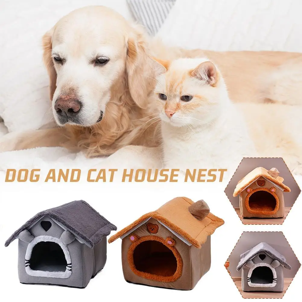 Cat And Dog House Winter Warm Thickened Pet Warm House Universal For All Seasons Detachable And 1005011536007834