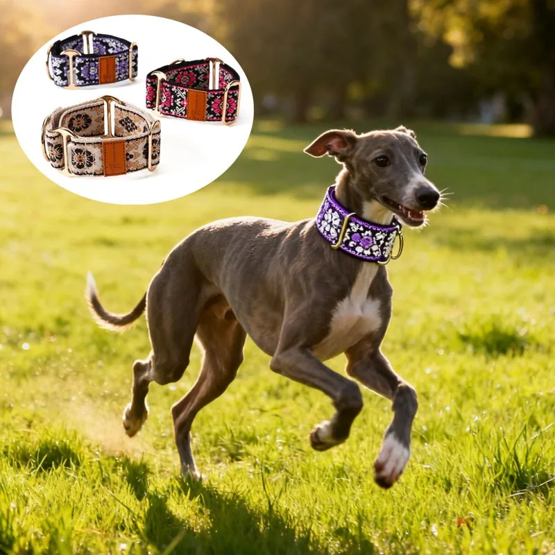 Dog Collar Chinese Ethnic Style Martingale Greyhound Adjustable Beautiful Lggy Lurcher Whippet 1005011542213879