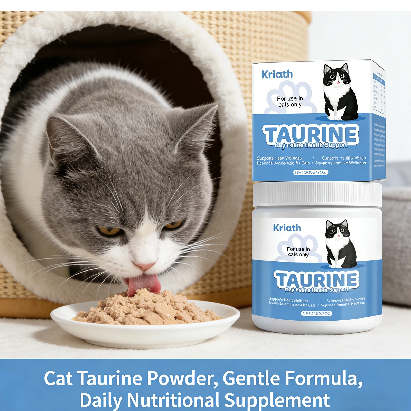 Cats Taurine Powder Support Pet Heart Health and Stability Maintain Pets Vision Gentle Formula Pet 1005011542780559