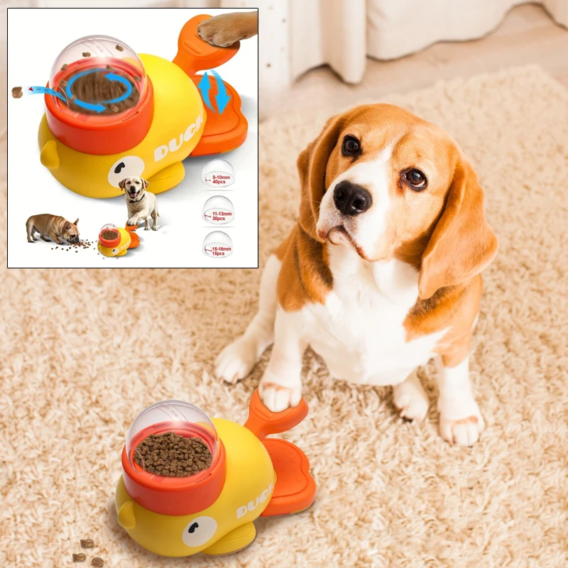 Dog Food Feeder Cartoon Duck Design Pet Snack Puzzle Anti-Slip Puppy Automatic Cat Dispenser Toy 1005011543706884
