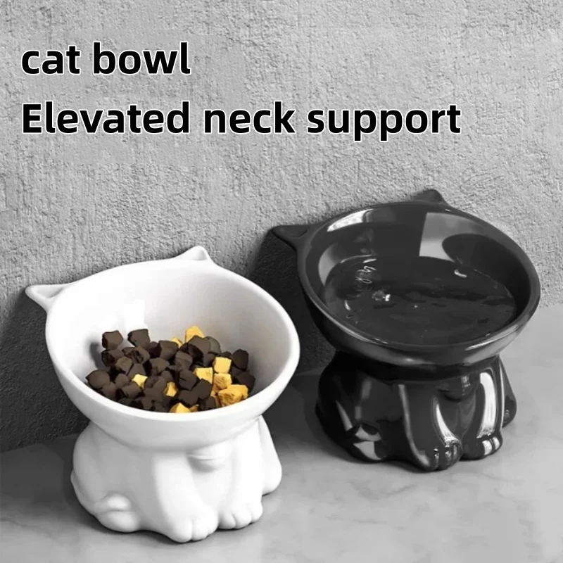 Cat Bowl Pet Accessories Ceramic Diagonal High Feet Cute Protection Cervical Spine Dog Bowl Drink 1005011545410693