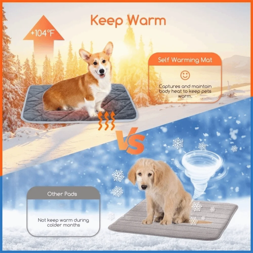 Practical Anti-Slip Self-Heating Dog Pad Folding Thermal Pet Sleeping Blankets Cozy Soft Kennel Mat 1005011549289883