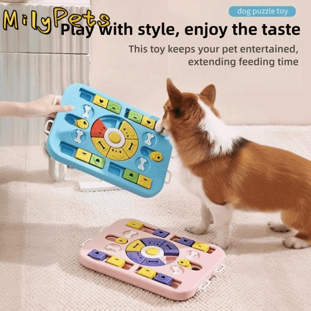 IQ Training Anti Choking Dog Puzzle Toy Interactive Rotating Pet Slow Food Bowl with Sound Durable 1005011554388394
