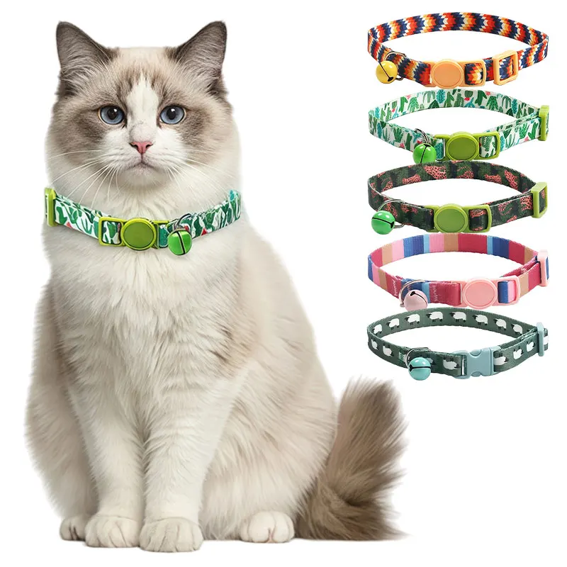 Cute Cat Collar Kitten Safety Breakaway Collar with Bell Adjustable Soft Collars for Small Cats Pet 1005011567437528