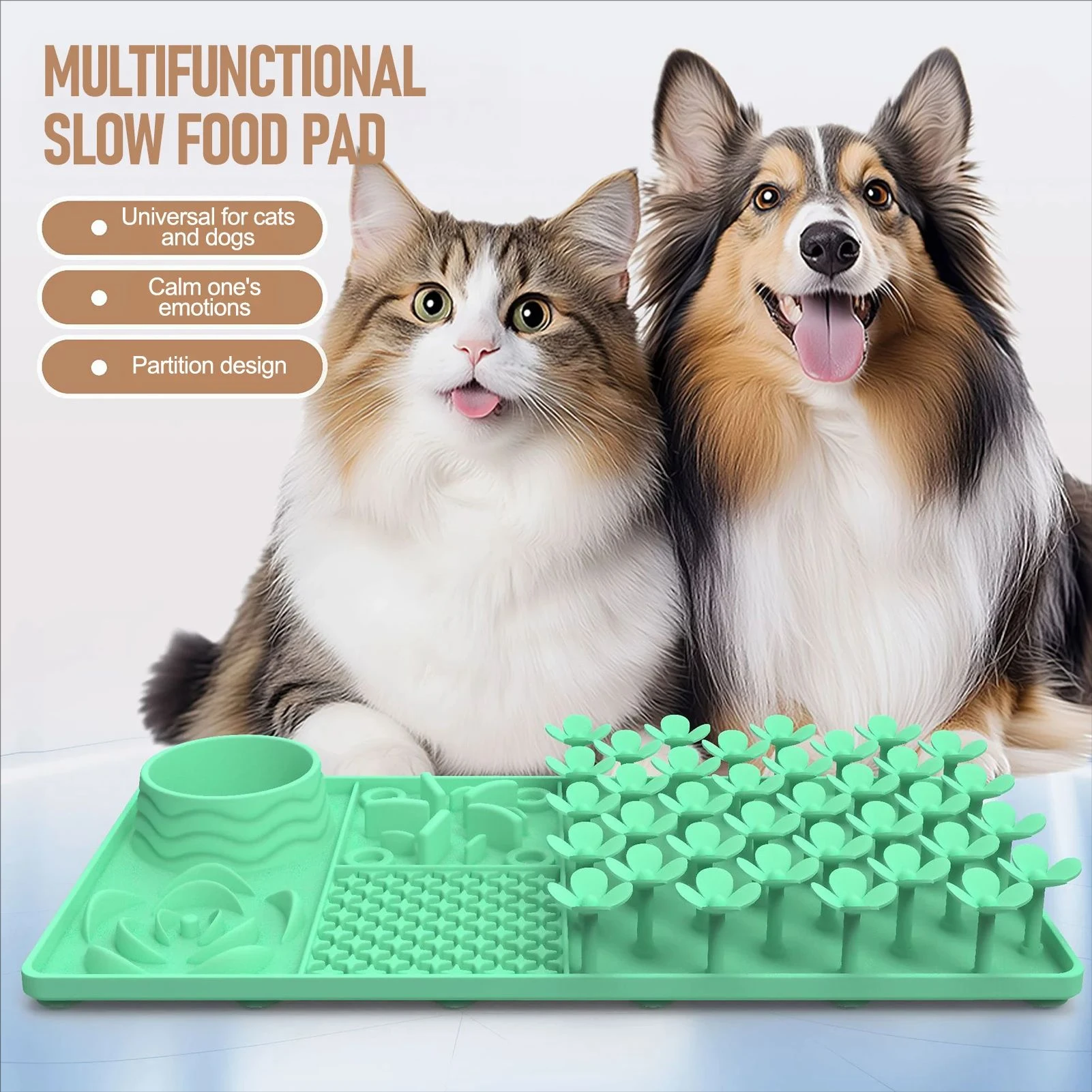 Pet Licking Mat Pet Silicone Eating Ware Dog Slow Food Mat Placemat Dog Feeder Supplies Suction Cup 1005011568607067