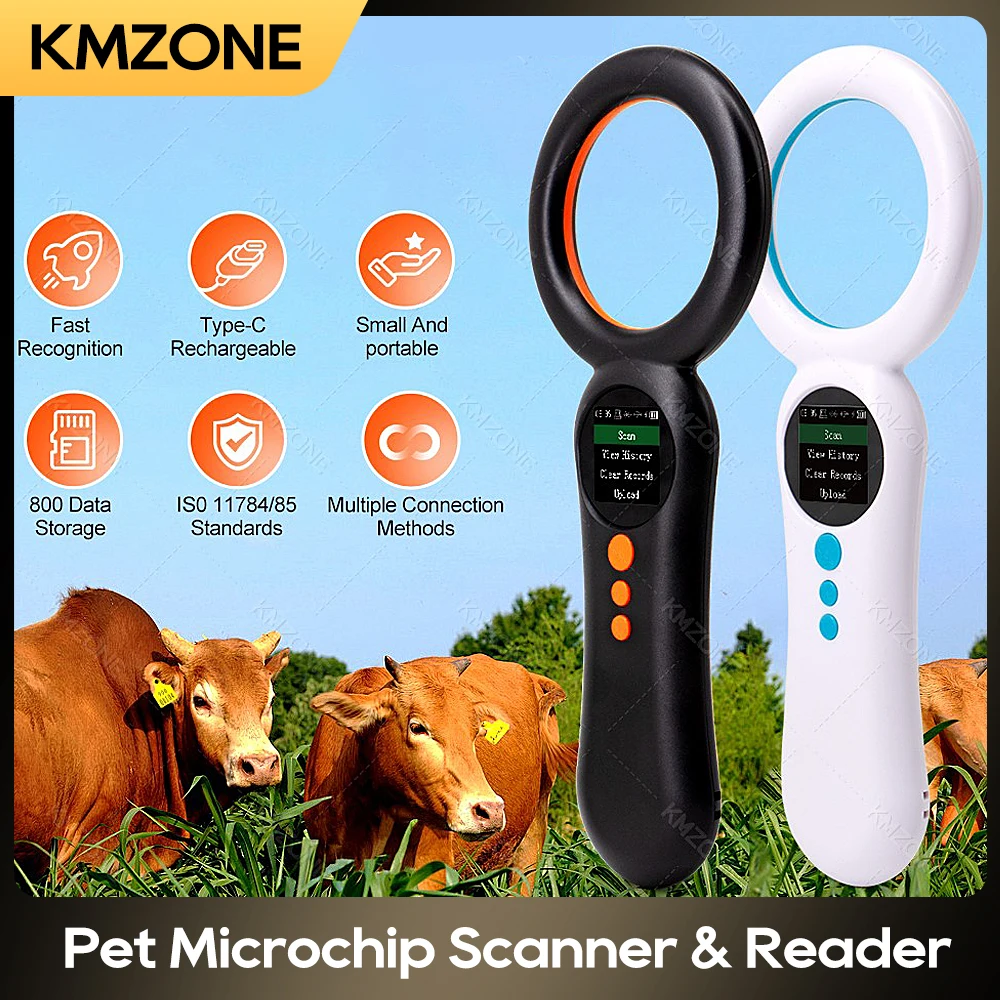 Portable Pet Microchip Reader OLED Display 134.2Khz 125Khz Animal Chip Scanner 800 Records Memory 1005011568619477