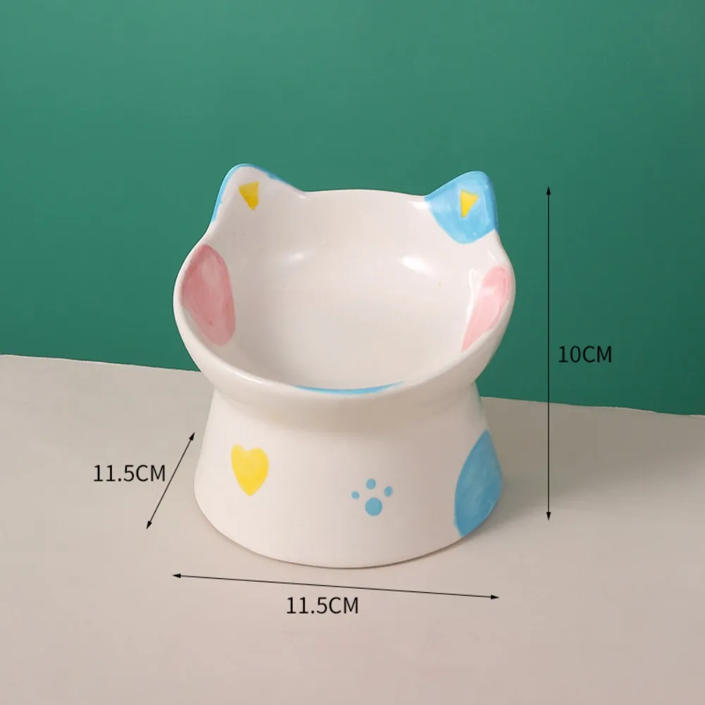15° Tilted Elevated Cat Bowl Ergonomic Anti-Regurgitation Cute Pet Feeder Non-Slip Easy Clean 1005011568972707