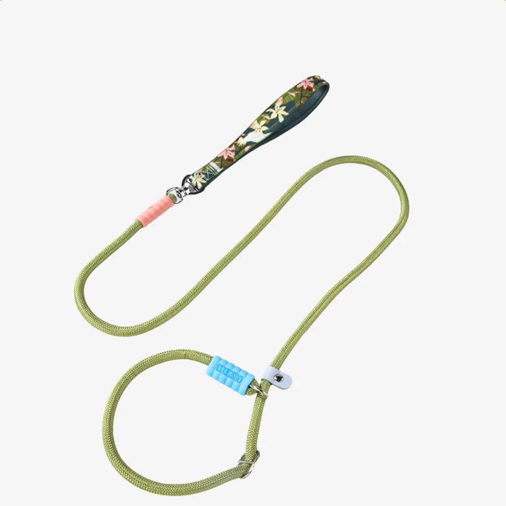 Fashionable Dopamine Pet Dog Leash Heavy Duty Nylon Rope Training Lead Anti Escape No Pull Collar 1005011571391203
