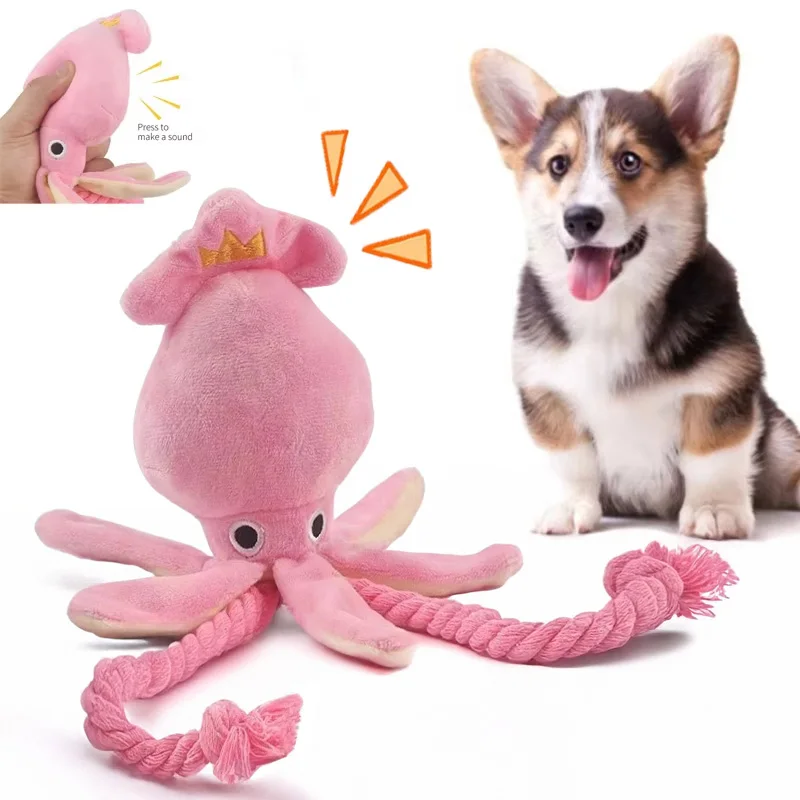 Pet Plush Toy for Small Large Dogs Cats Molar Toys Octopus Shape Interactive Cotton Rope Toy Dog 1005011579237831
