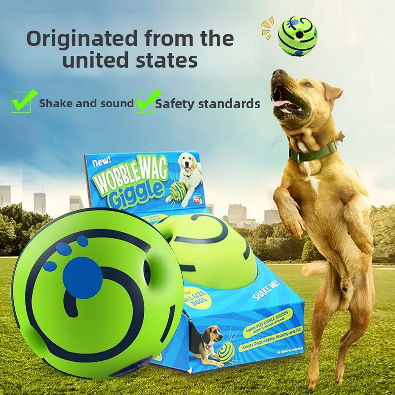 Dog Toys Wobble Wag Giggle Glow Ball Interactive Dog Attention Toy Fun Giggle Sounds Ball when 1005011579416453