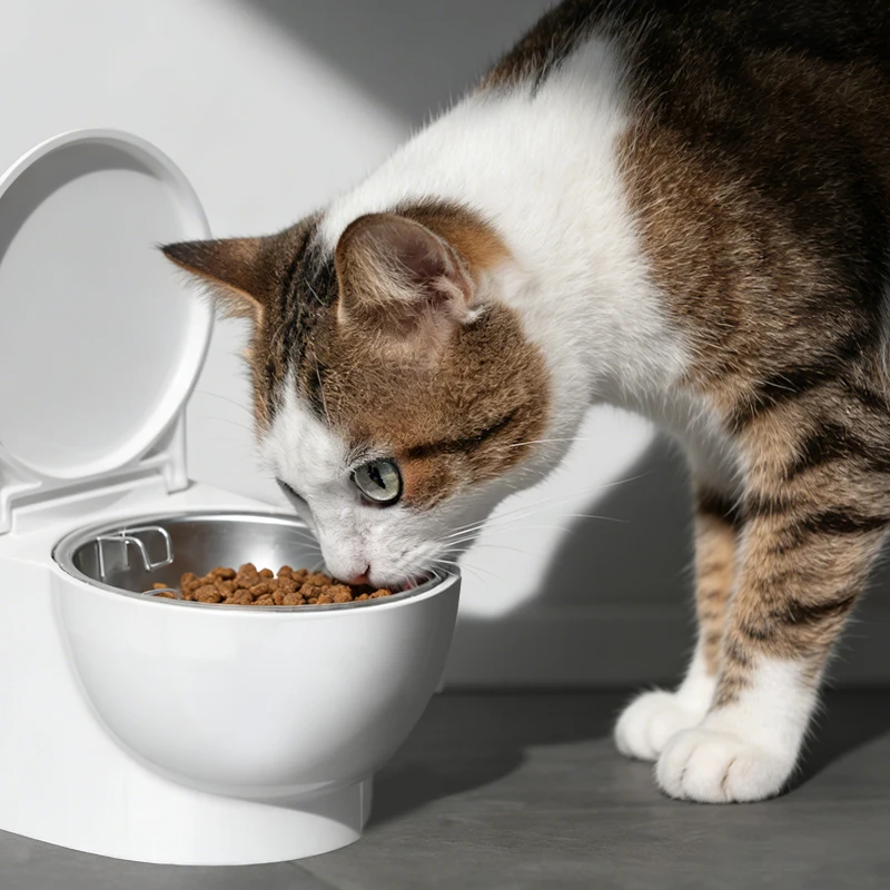 Comical Toilet Design Pet Water Bowl, Ideal for Cats and Dogs, Gravity Fed Small Accessory 1005011583043657