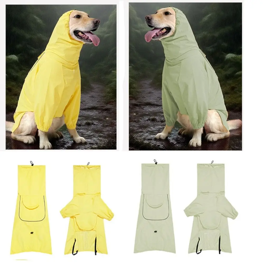 Reflective Dog Raincoat Reflective Stripe Waterproof Dog Rain Jacket High Collar with Leash Hole 1005011583548813