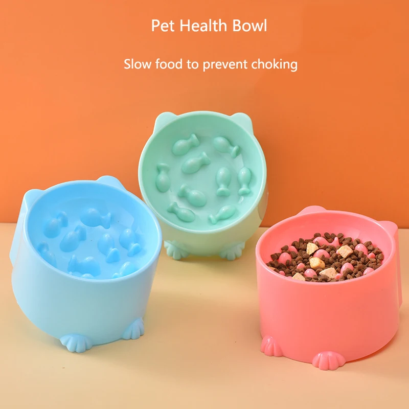Slow Feeder Dog Cat Bowl, Anti-Choking & Neck Support Design, Puzzle Food Dish for Fast Eaters 1005011586933887