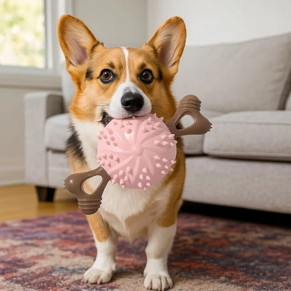 Pet Supplies Bite Resistant Dog Teething Stick Soft with Raised Dots Bone Molar Ball TPR Chew Toy 1005011588247735
