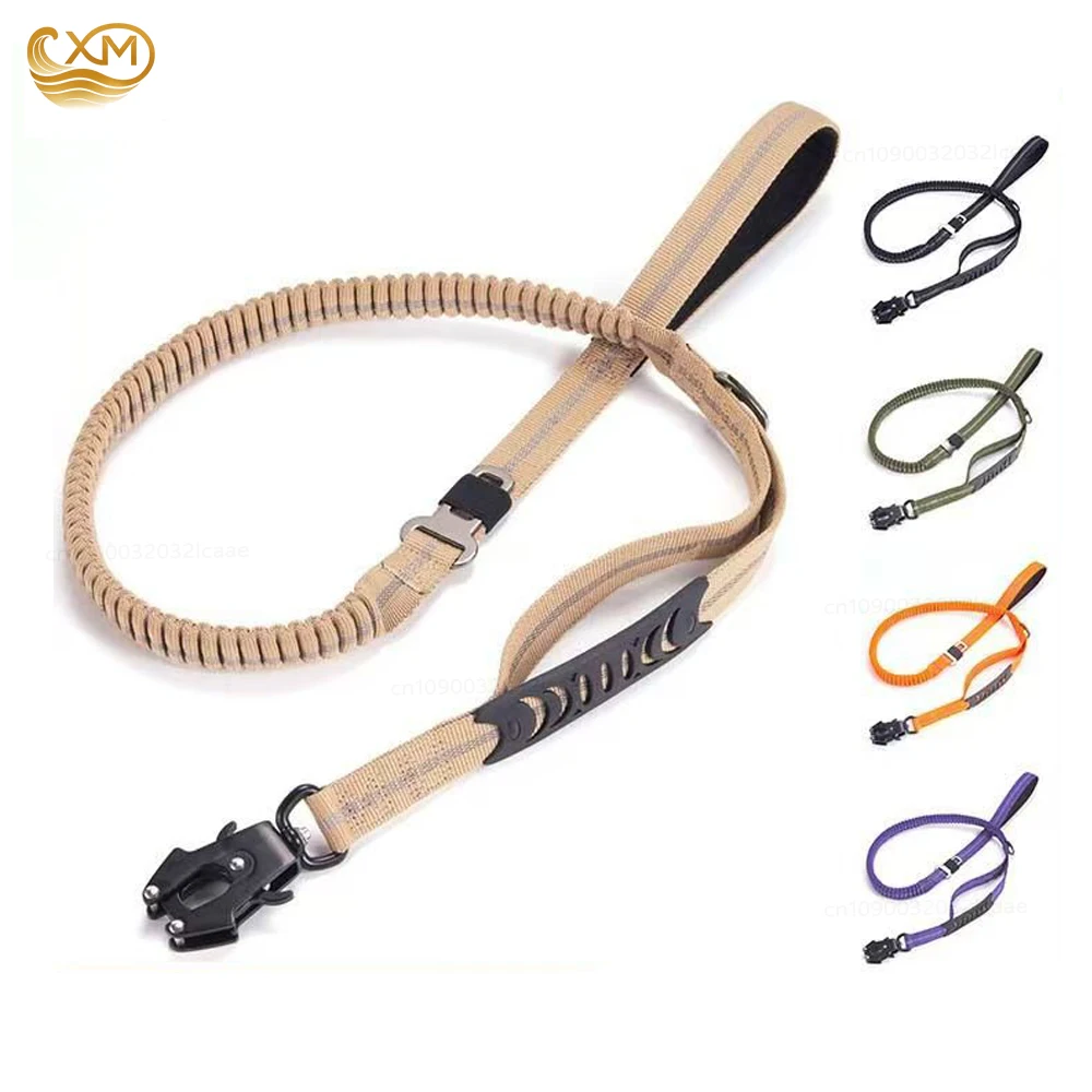 Reflective Shock Absorbing Dog Leashes with Car Seatbelt for Large Dogs Heavy Duty Tactical Bungee 1005011593070377