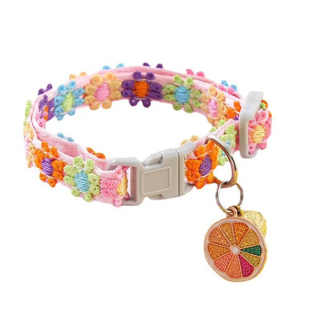 Adjustable Rainbow Lace Flower Cat Collar with Pendant Lace Pet Collar Suitable for Small Cats 1005011595395008