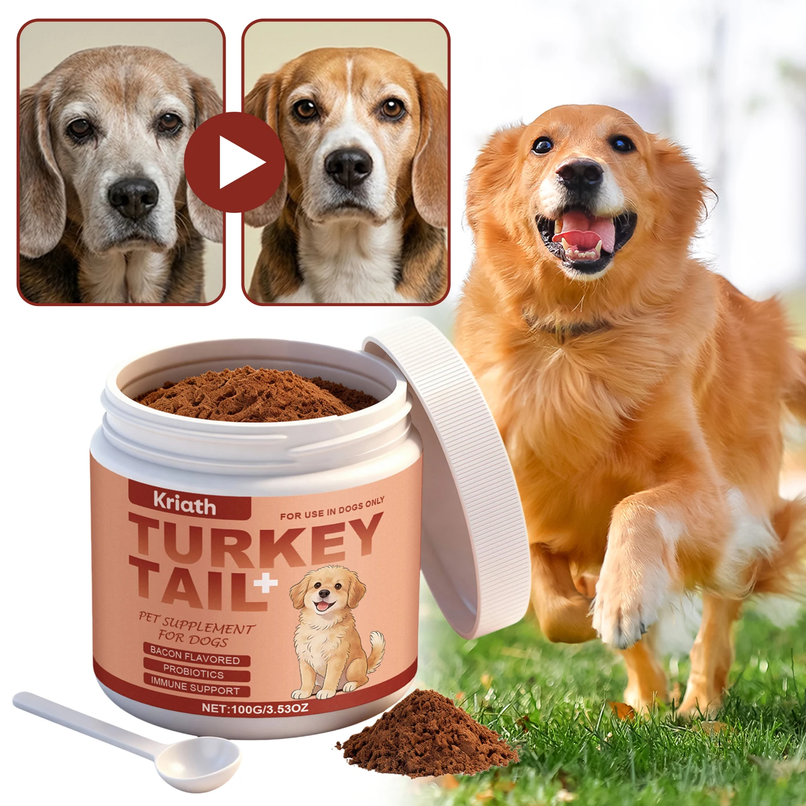 Daily Dog Supplement for Itchy Skin and Stiff Joints Promotes Health Skin & Shiny Coat. Radiant-Glow 1005011602002568