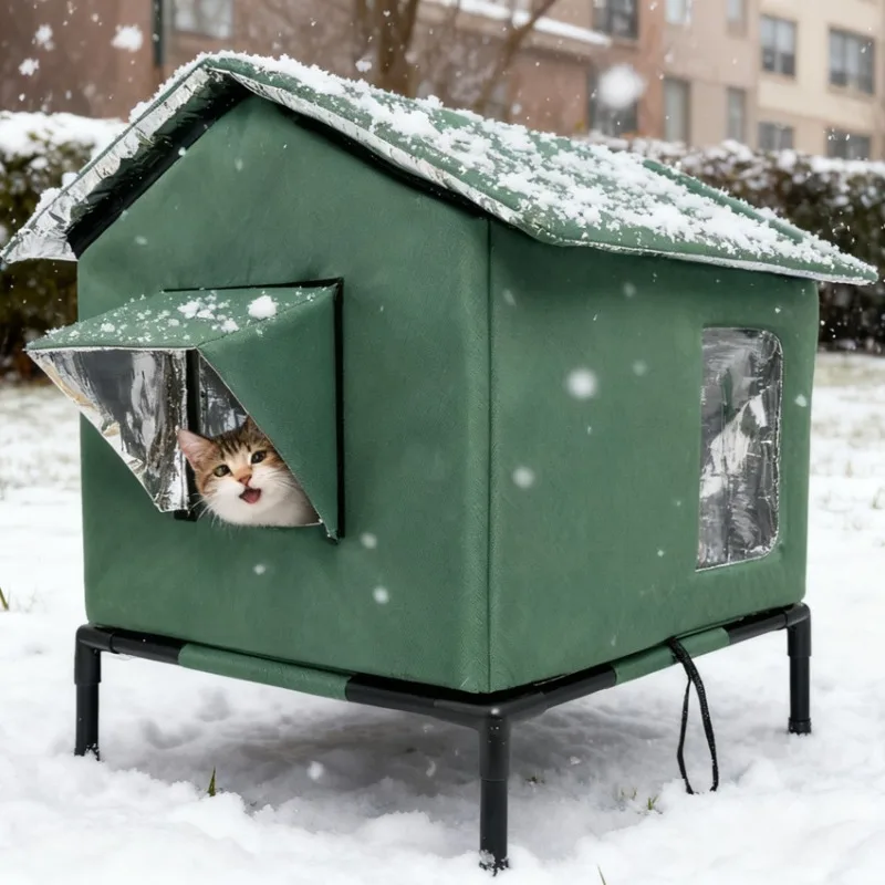 Outdoor Waterproof Cat House, Detachable and Height Increasing Waterproof Stray Cat House 1005011602500530