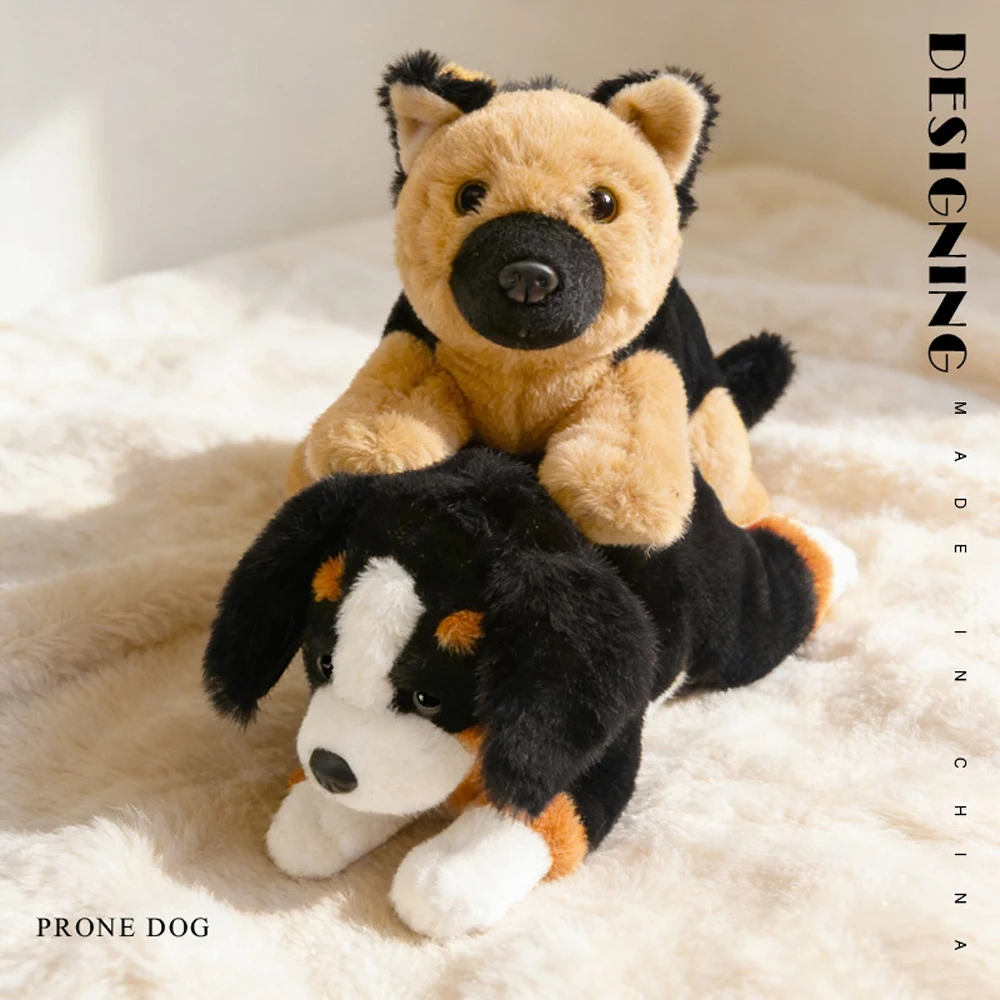 Simulation German Shepherd Plush Toys Lying Golden Retriever Stuffed Animal Beagle Soft Dolls 1005011603135802