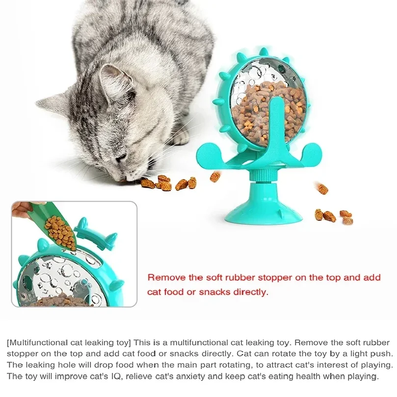 Interactive Treat Leaking Toy for Cat Small Dogs Slow Feeder Dispenser Puppy Funny Rotatable Wheel 1005011603212849