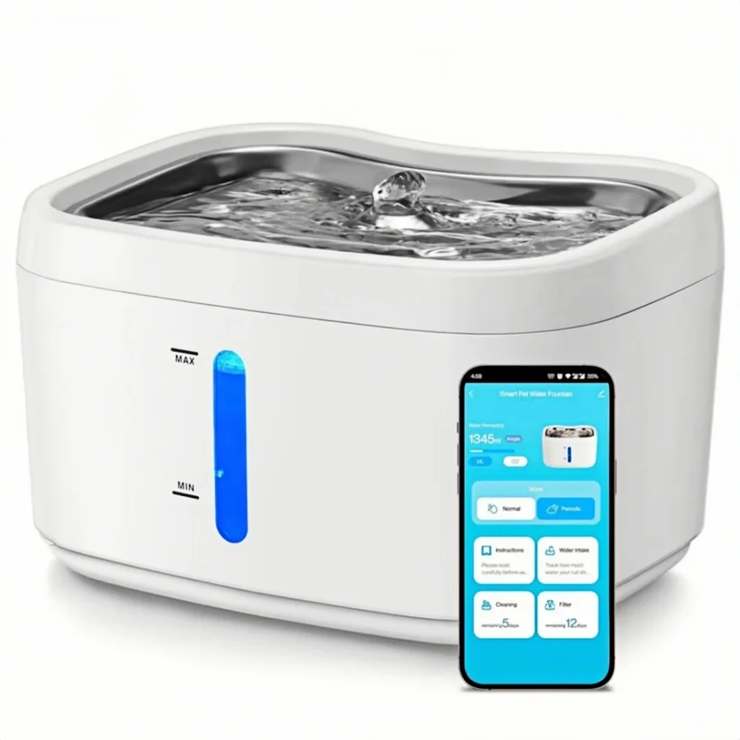 Cat Water Fountain with APP Wireless Connected 84oz/2.5L Automatic Pet 1005011606841191