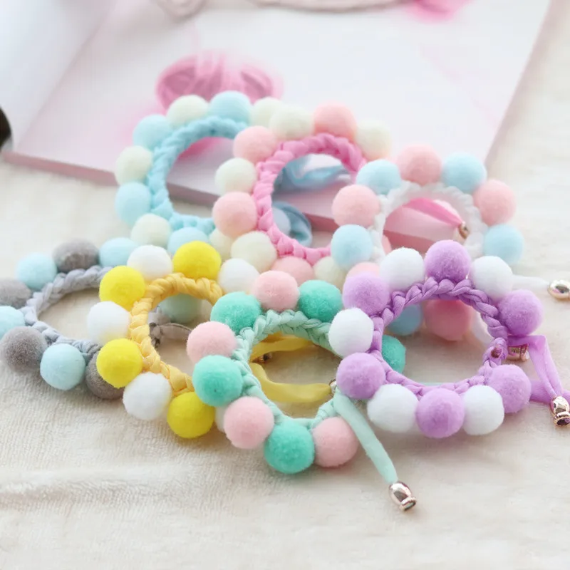 Hand-Knitted Dog Collar Plush Ball Necklace Adjustable String Harness Collars for Small Dogs (1pcs) 1005011607576263