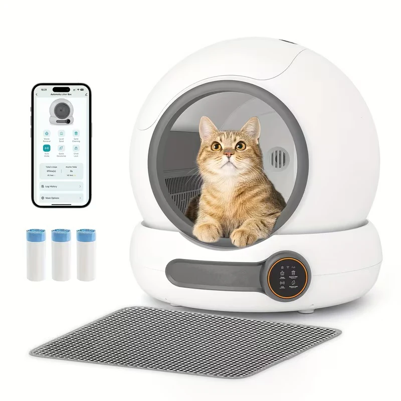 Automatic Cat Litter Box Self Cleaning with App Control Smart Deodorizer Spray with Dual Safety 1005011609973429