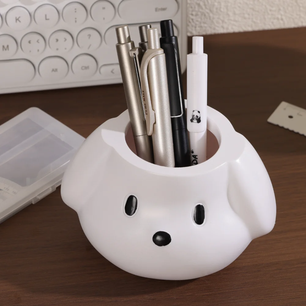 Animal Stationery Holder Storage Vinyl Pen Container Cute Desk Organizer Cute Dog Pen Holder 1005011614654114