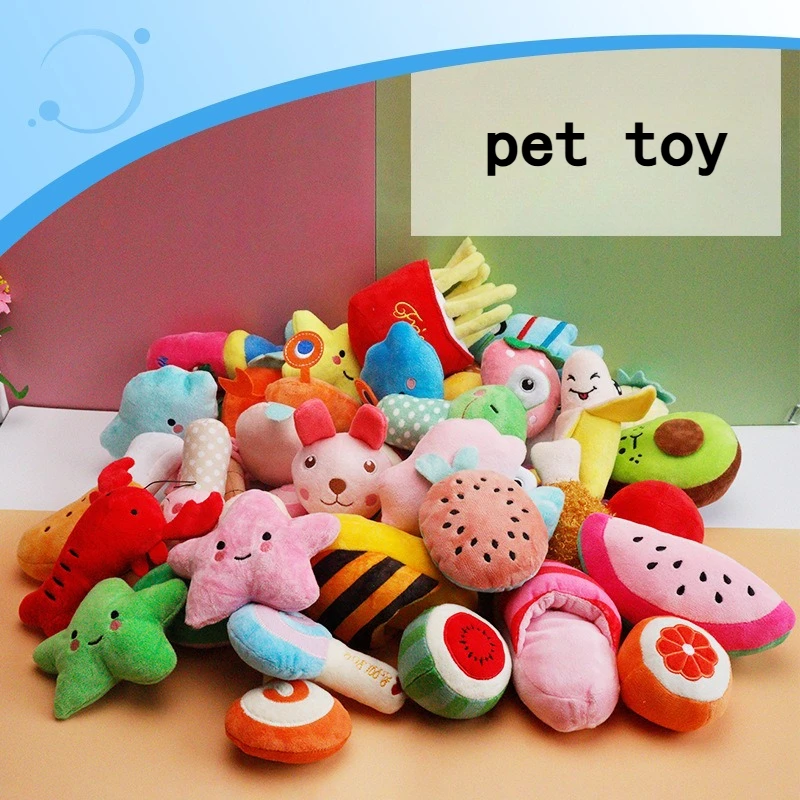 5/10pcs Pet Chew Toy with Squeaking Plush Toys, Small Chili and Eggplant Shapes 1005011619479804