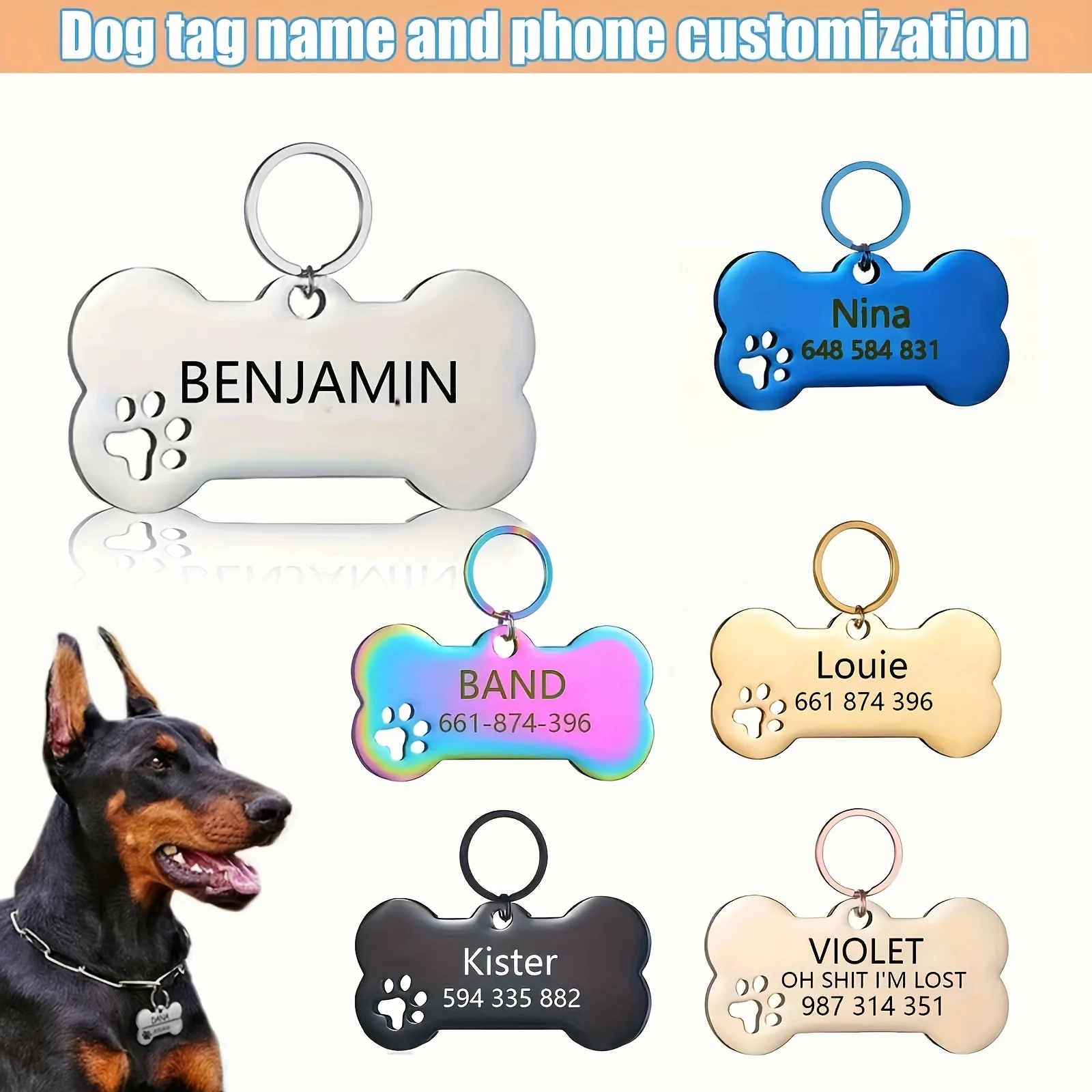 1PcCustomized Pet Tag Pendantpersonalized Dog and Cat Tags 1005011619912084