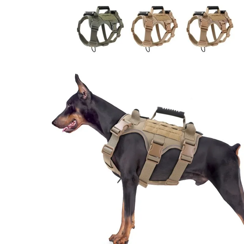 Dogs Harnesses Leads Pet Tactical Harness Dog Shock-Absorbing Traction Explosion-Proof Harness 1005011622059964