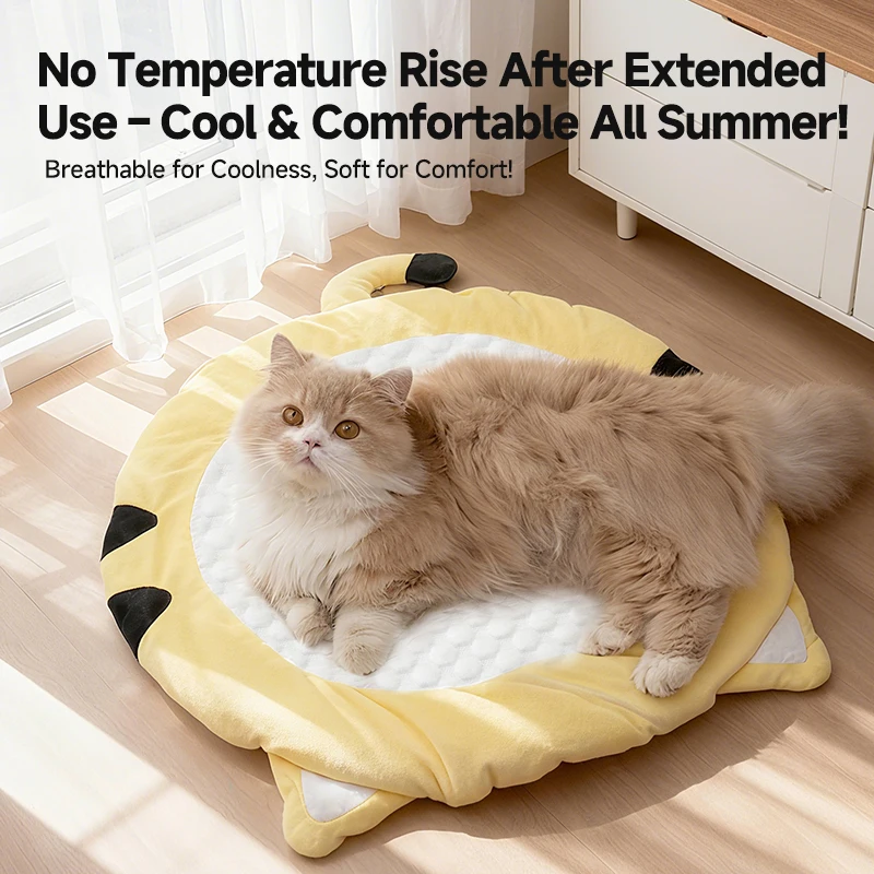 Cute Totoro Cooling Cat Bed - Stays Cool in Summer, Soft & Safe with Anti-Slip Base, Easy Care 1005011625544172