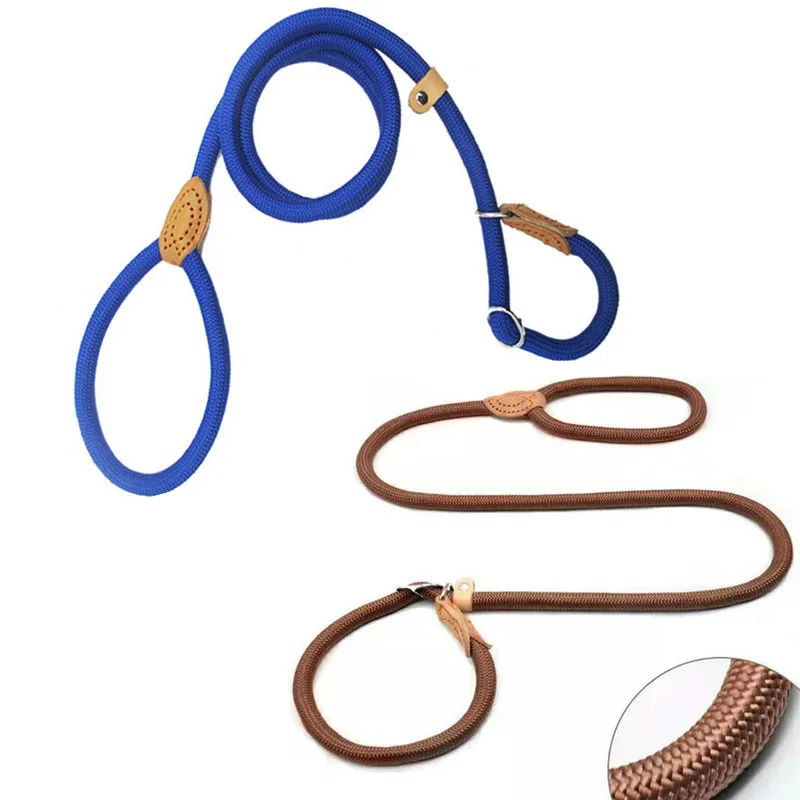 Dog Leash Slip Rope P Chain Lead Leash Heavy Duty Braided Rope Adjustable Loop Collar Training 1005011628478064