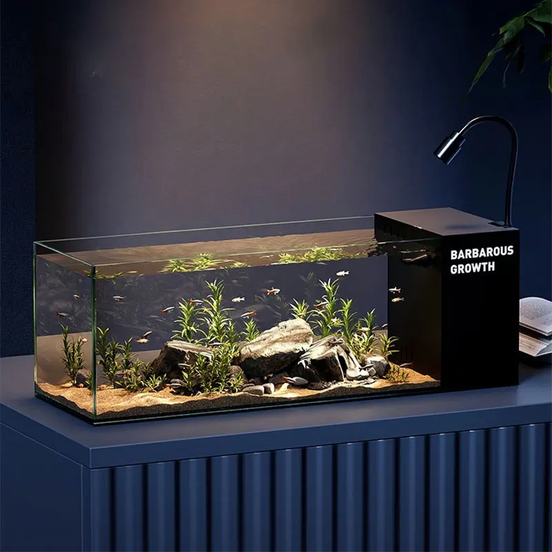 Rectangular 220V aquarium made of eco-friendly acrylic and glass, suitable for aquatic use 1005011628652668