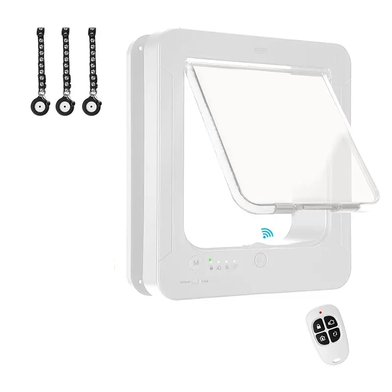 ABBO-Smart Cat Door With 3 Collar Sensor, RFID Cat Door Collar Activated With Remote Control 1005011628816167