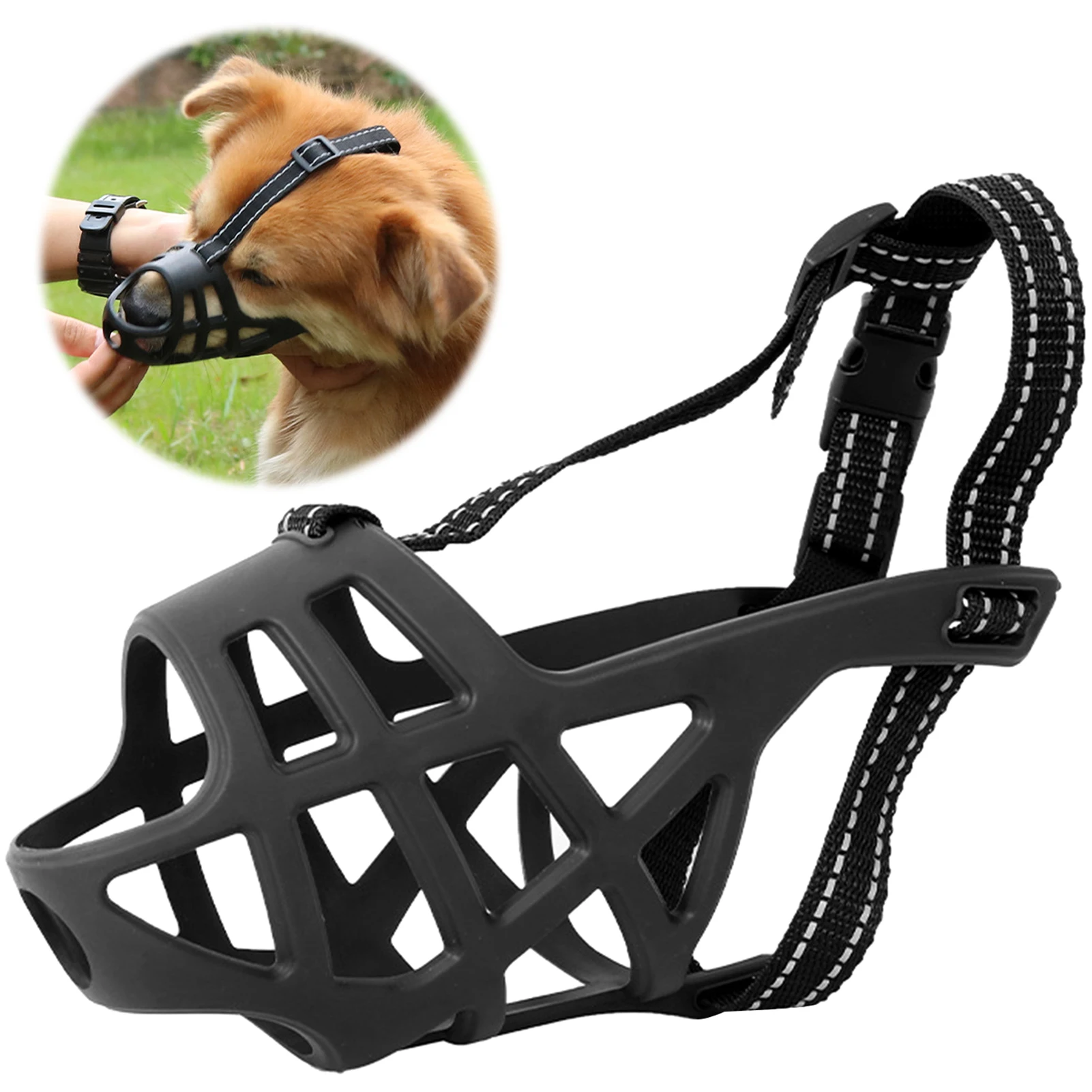 Soft Plastic Dog Muzzle Lightweight Cage Dog Mouth Cover Suitable for Grooming Trimming Training 1005011643800339