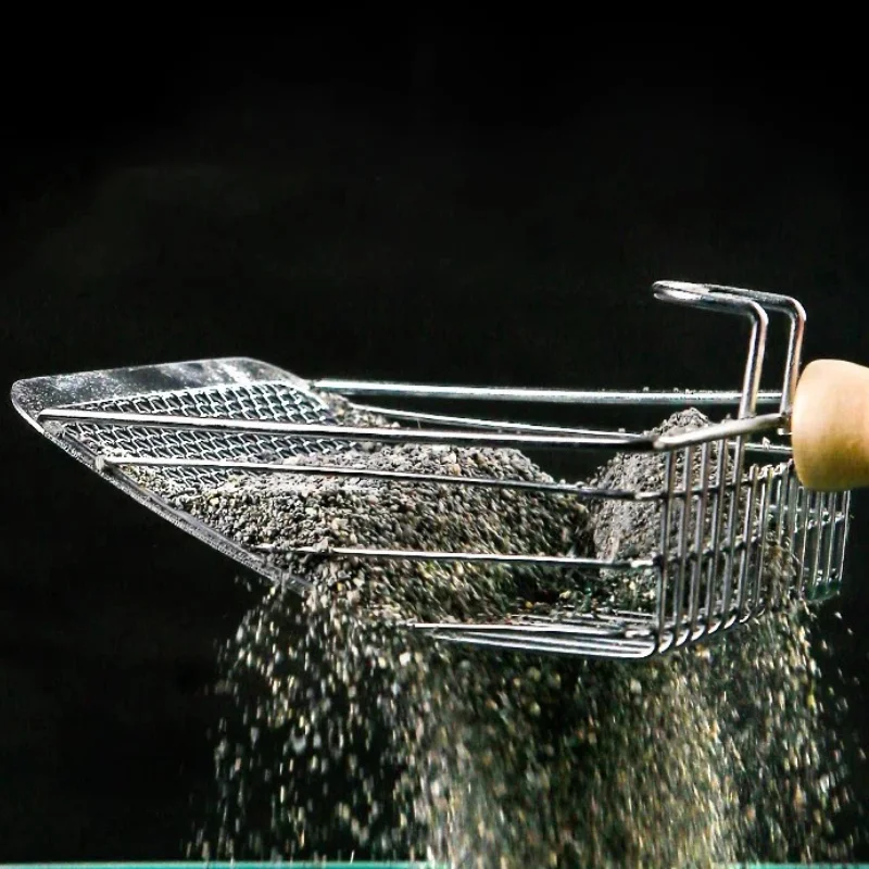 1Pc Stainless Steel Cat Litter Shovel Wooden Handle Shovel Easy To Clean Good-Looking Reduce Dust 1005011644402534