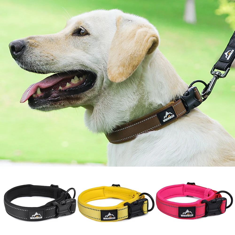 Heavy Duty Dog Collar for Large Medium Breeds, Durable Chew Resistant Nylon, Secure Anti-Slip Buckle 1005011645625829