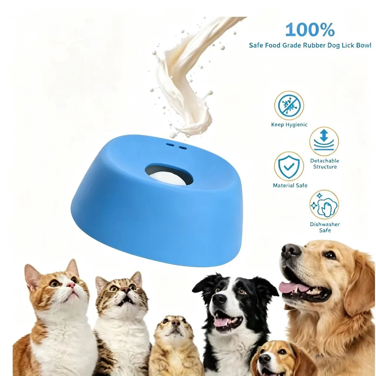 Slow Feeder Dog Bowls for Liquid Treat, Enrichment Ball-Roll Bone Broth Dog Lick Bowl 1005011654971217