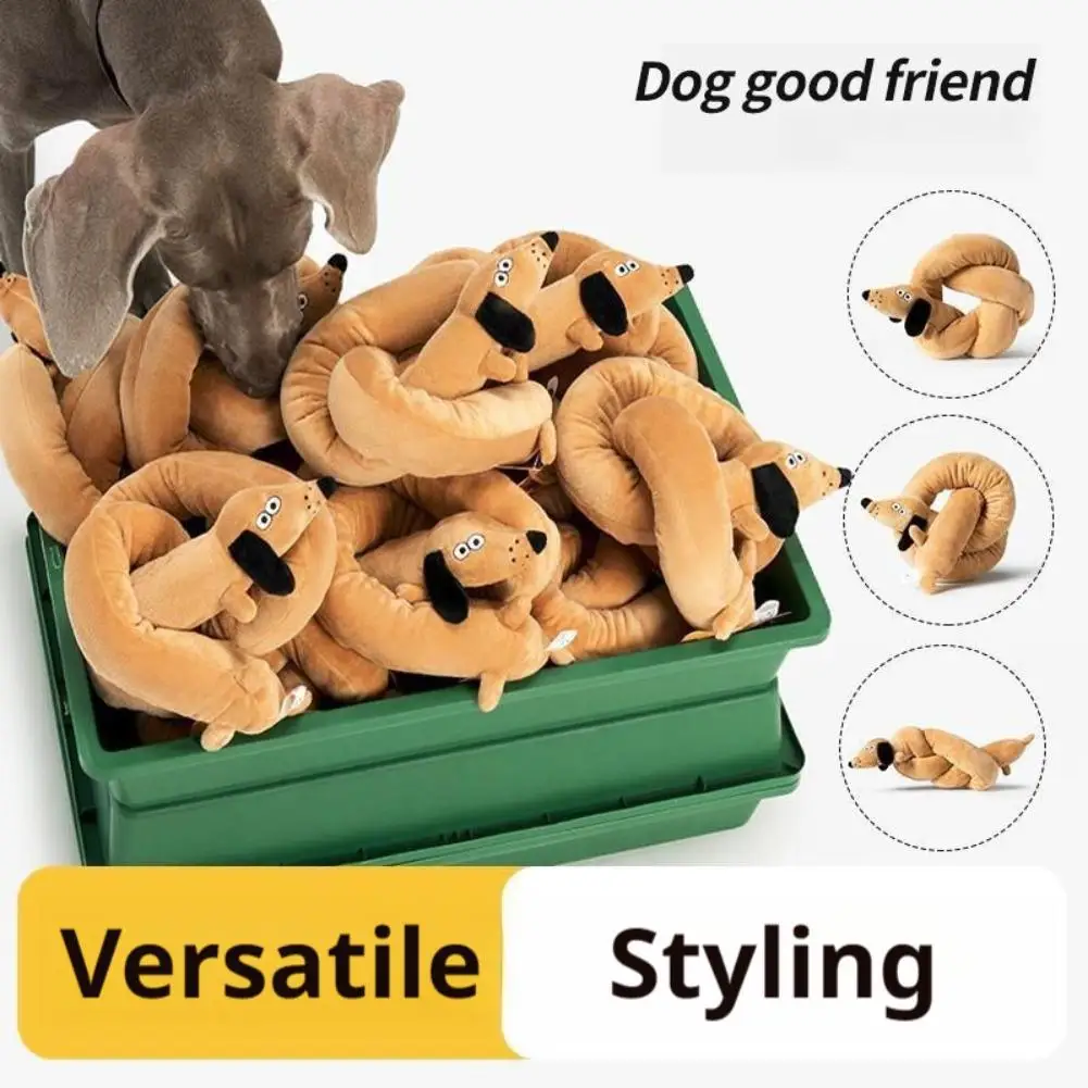 Sausage Dog Toy Entertaining Dachshund Plush Toy Long Body Squeaky Toy for Cats & Dogs 1005011657283978