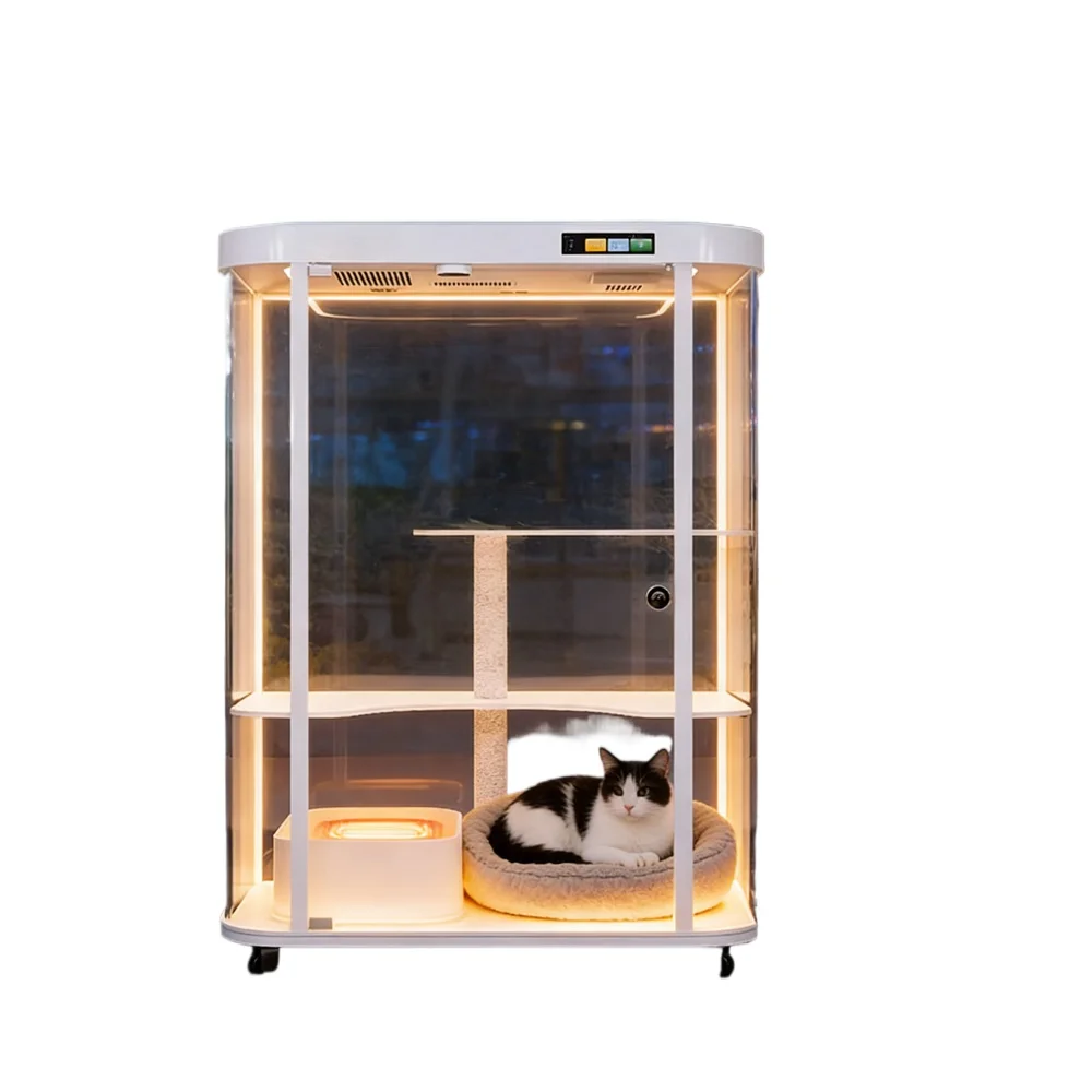 Luxury Cat Cage Tree Smart Pet Cabin with Multi-Functional Features, Circulation Ventilation System 1005011658234155