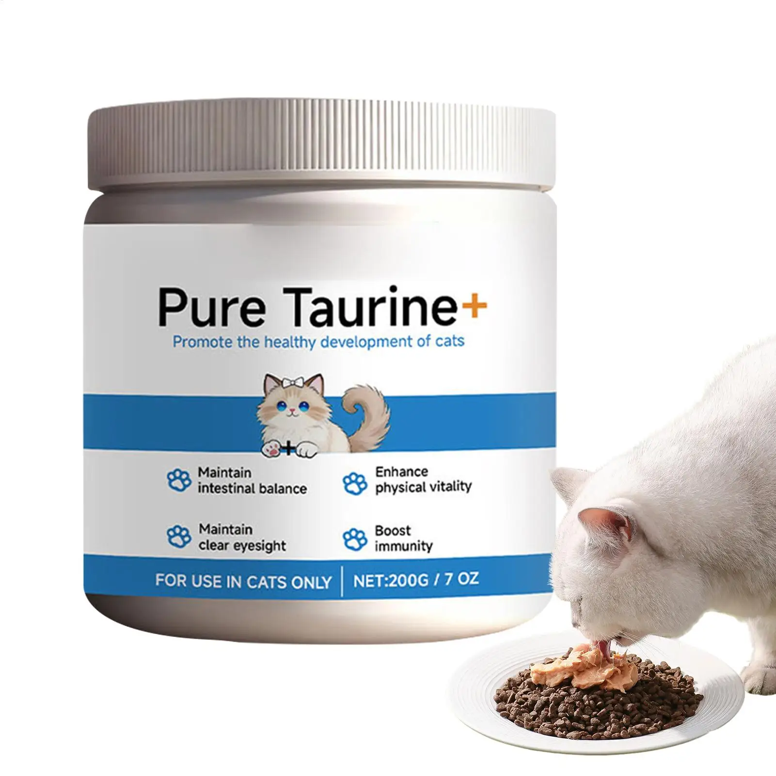 Cat Taurine Powder Support for Pet Heart Health Promote Maintain Visual Function Smooth Hair Pet 1005011658873787