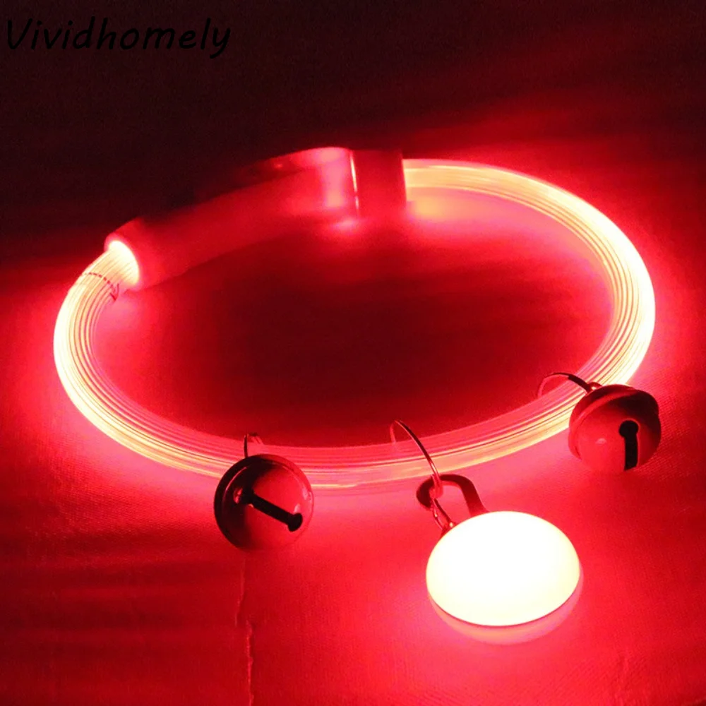 Adjustable Size LED Dog Collar Multi-Color Light Fiber Optic Material USB Rechargeable Collar PVC 1005011661663473