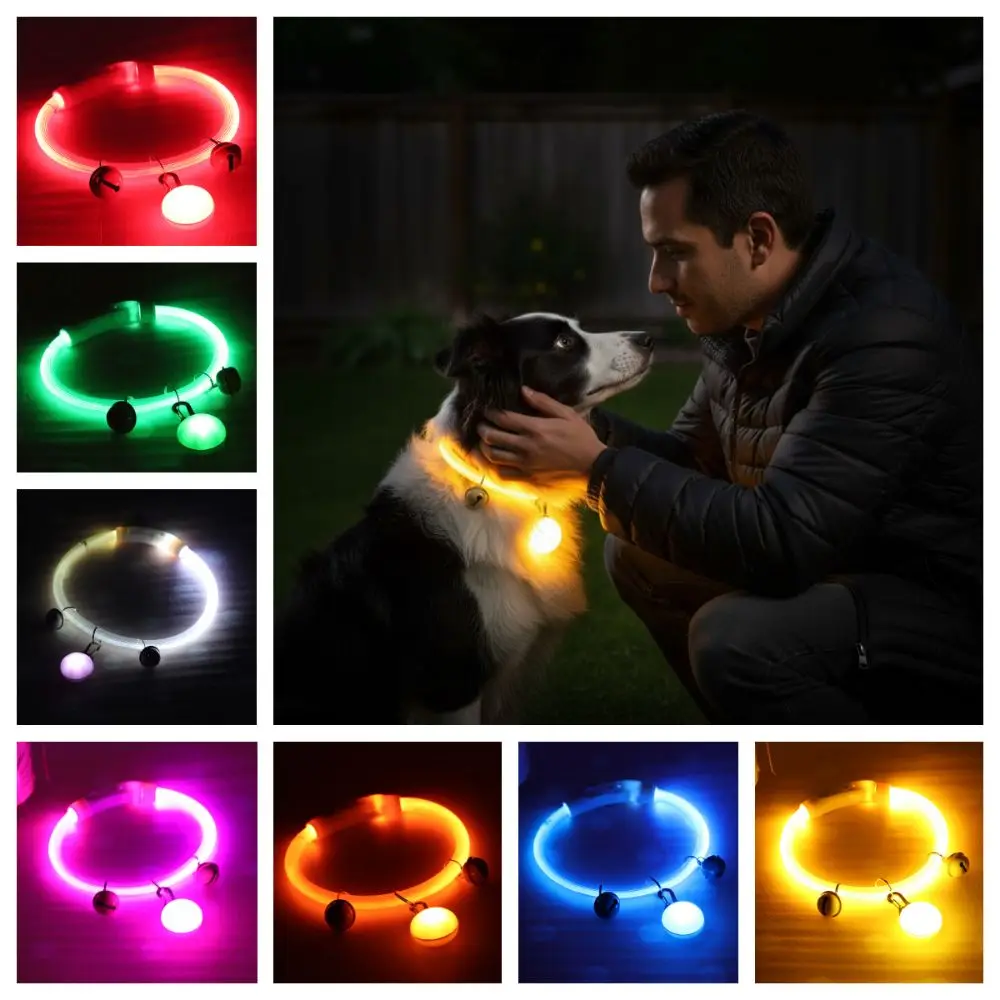 Adjustable Size LED Dog Collar Multi-Color Light Fiber Optic Material Luminous 1005011662925911
